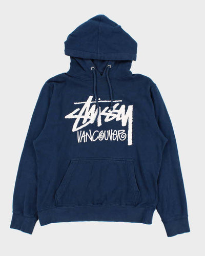 Vintage Stussy Vancouver Navy Blue Pullover Hoodie - S