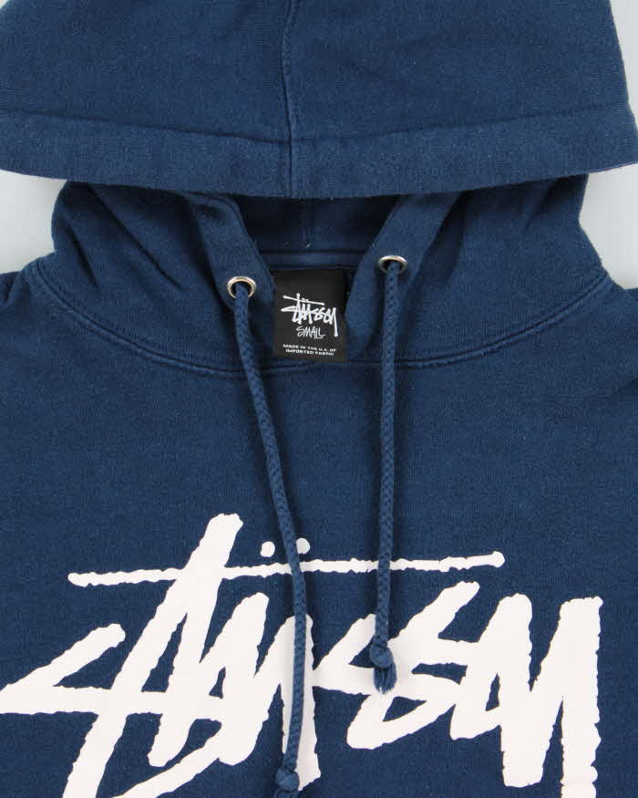 Vintage Stussy Vancouver Navy Blue Pullover Hoodie - S