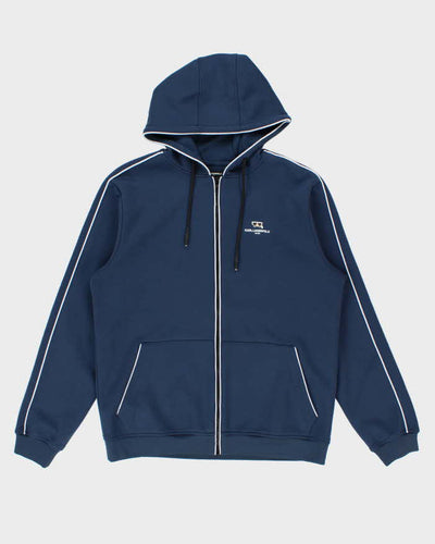 Vintage Karl Lagerfield Poly Zip-Up Hoodie - L