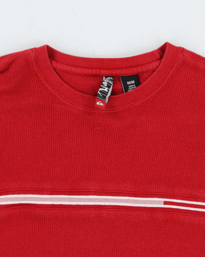 Vintage Y2K 00s Quiksilver Ribbed Crewneck Sweatshirt - M