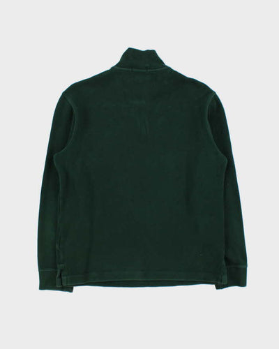Vintage Polo Ralph Lauren Green Cotton Quarter-Zip Sweatshirt - S