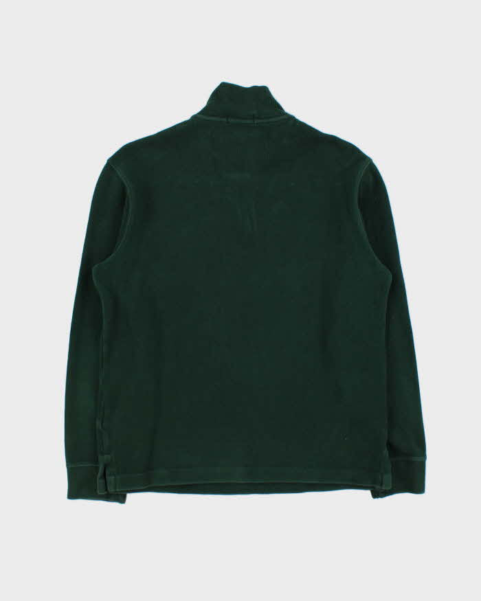 Vintage Polo Ralph Lauren Green Cotton Quarter-Zip Sweatshirt - S