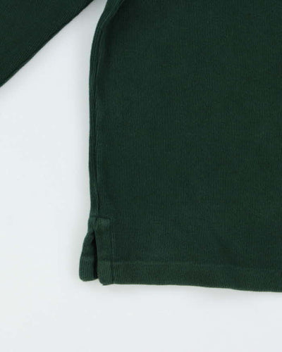 Vintage Polo Ralph Lauren Green Cotton Quarter-Zip Sweatshirt - S