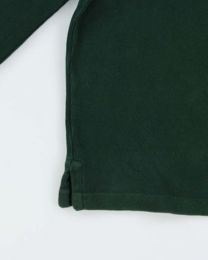 Vintage Polo Ralph Lauren Green Cotton Quarter-Zip Sweatshirt - S
