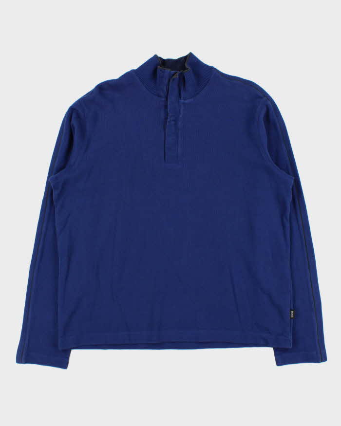 Vintage Hugo Boss Snap Button Funnel Neck Sweatshirt - XL