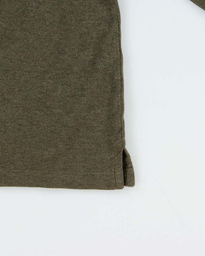 Vintage Polo Ralph Lauren Estate Rib Khaki Quarter-Zip Sweatshirt - XXL