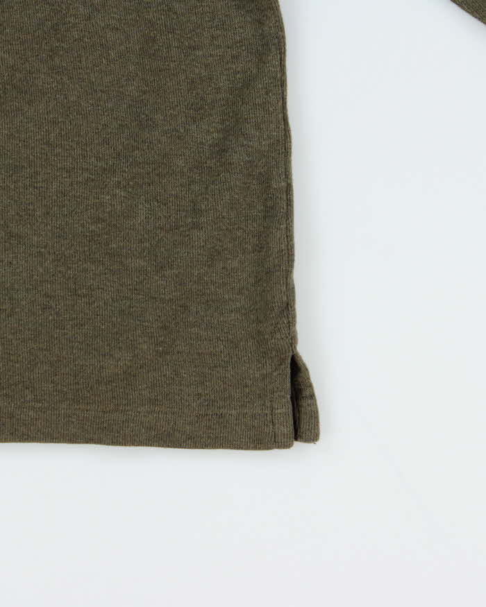 Vintage Polo Ralph Lauren Estate Rib Khaki Quarter-Zip Sweatshirt - XXL