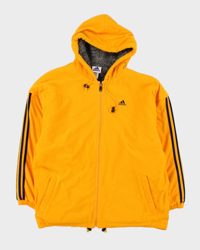 Vintage 1990s Adidas Sherpa Quilt Lined Heavyweight Oversized Hoodie Jacket - M