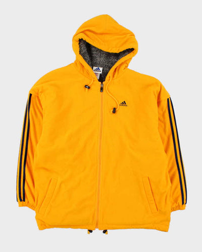 Vintage 1990s Adidas Sherpa Quilt Lined Heavyweight Oversized Hoodie Jacket - M