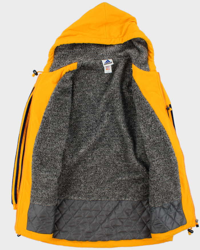 Vintage 1990s Adidas Sherpa Quilt Lined Heavyweight Oversized Hoodie Jacket - M