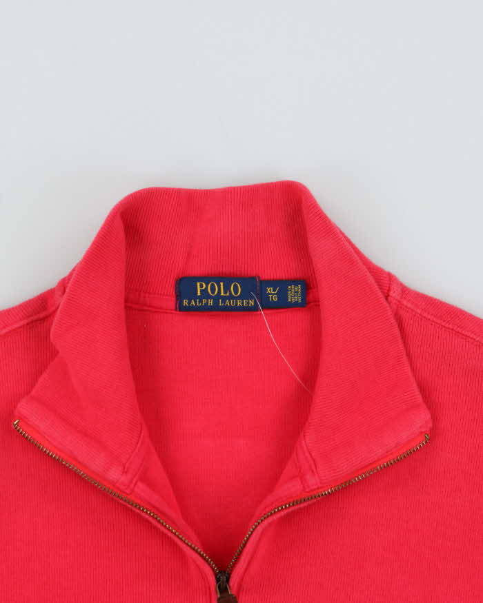 Vintage Polo Ralph Lauren Pink Quarter-Zip Sweatshirt - XL