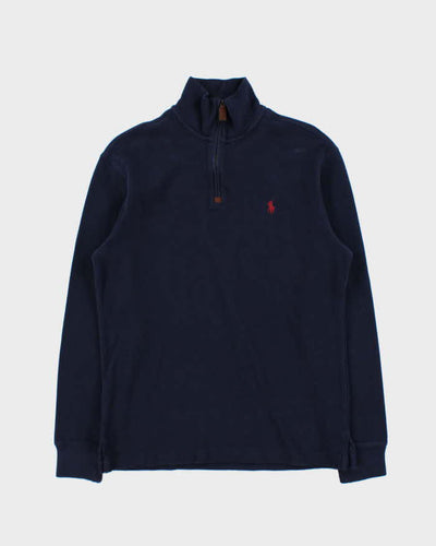 Vintage Polo Ralph Lauren Navy Quarter-Zip Sweatshirt - S