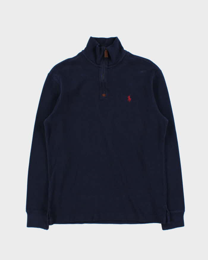 Vintage Polo Ralph Lauren Navy Quarter-Zip Sweatshirt - S