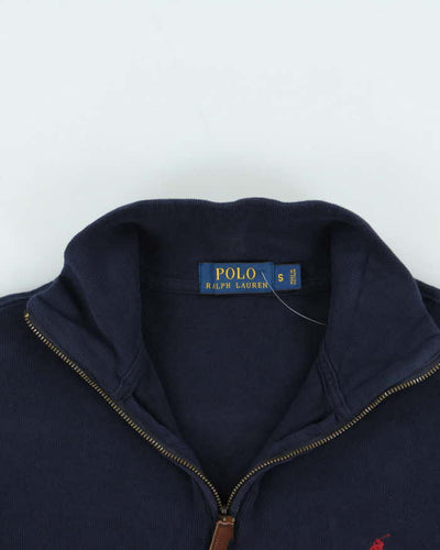 Vintage Polo Ralph Lauren Navy Quarter-Zip Sweatshirt - S