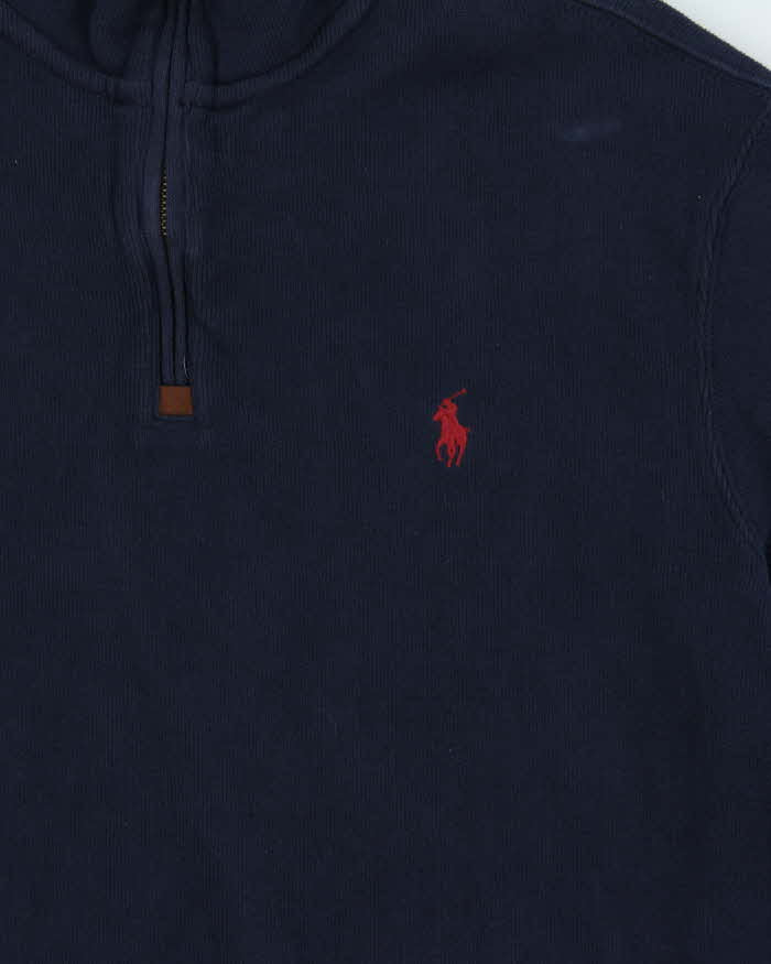 Vintage Polo Ralph Lauren Navy Quarter-Zip Sweatshirt - S