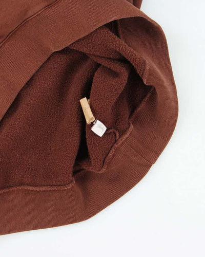 Vintage Stussy Brown Boxy V-Neck Sweater Vest - XL