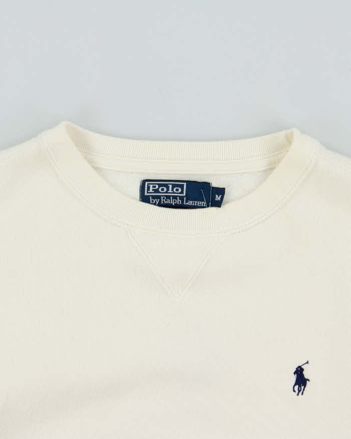 Vintage 00s Polo Ralph Lauren White Crewneck Sweatshirt - M