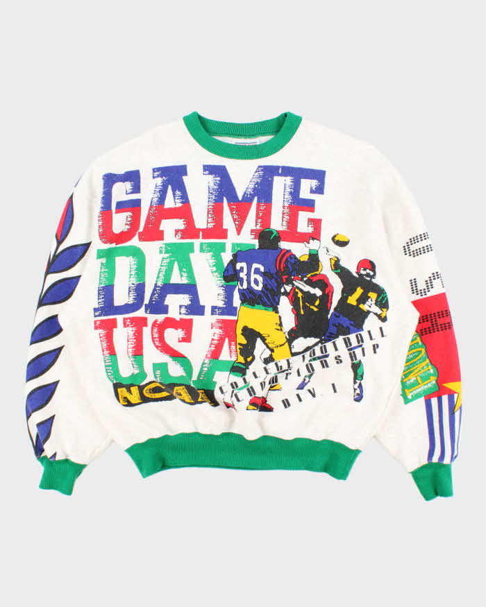 Vintage 1990s NCAA College Football Boxy Crewneck Sweatshirt - L