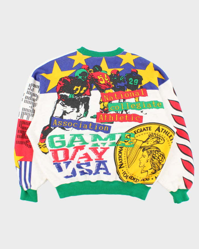 Vintage 1990s NCAA College Football Boxy Crewneck Sweatshirt - L