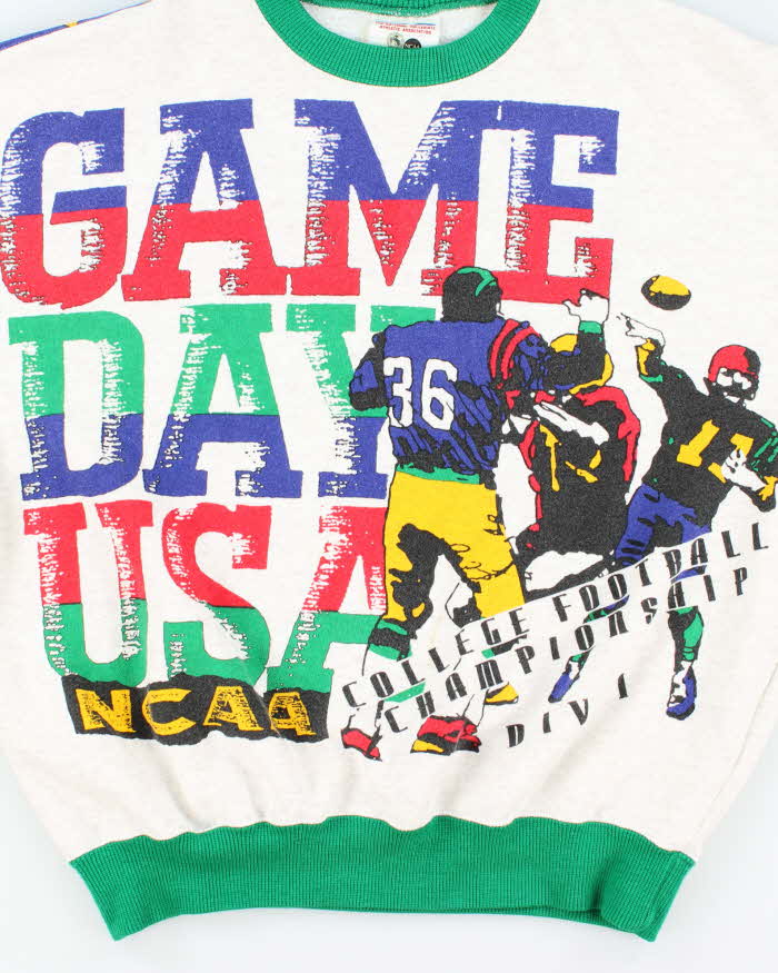 Vintage 1990s NCAA College Football Boxy Crewneck Sweatshirt - L