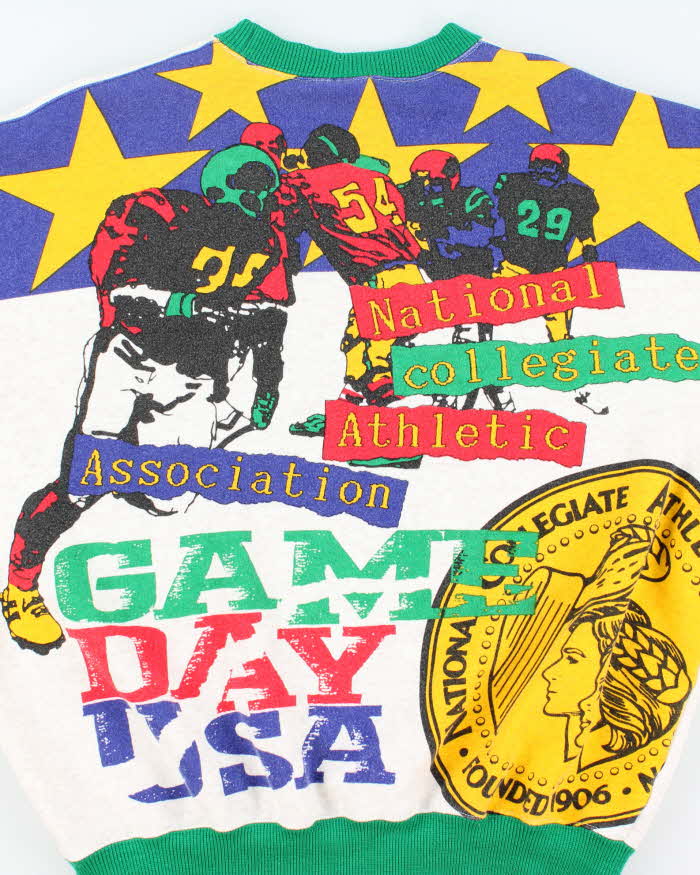 Vintage 1990s NCAA College Football Boxy Crewneck Sweatshirt - L