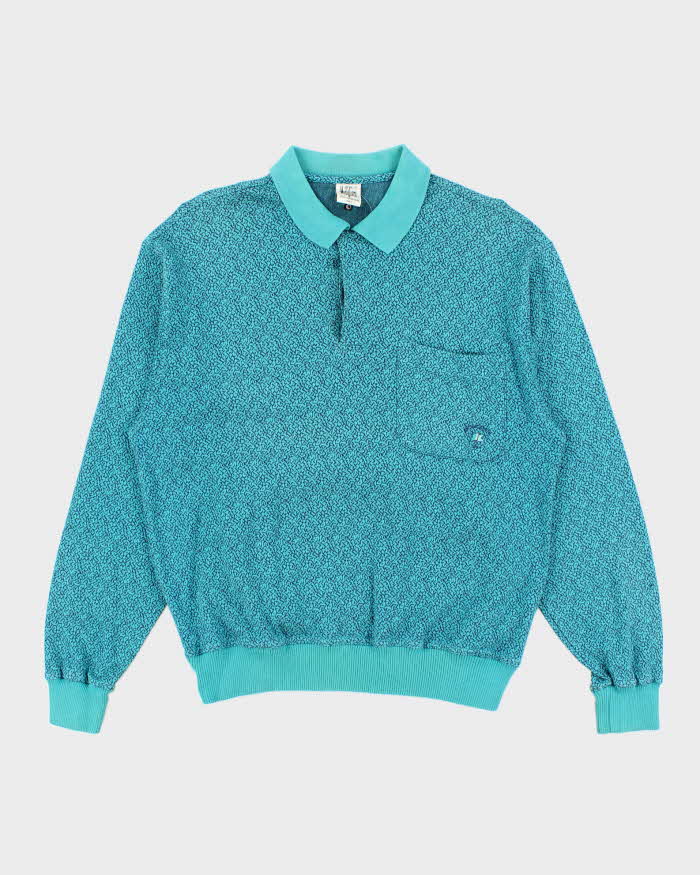 Vintage 1990s Modigilani Collared Boxy Pocket Sweatshirt - L