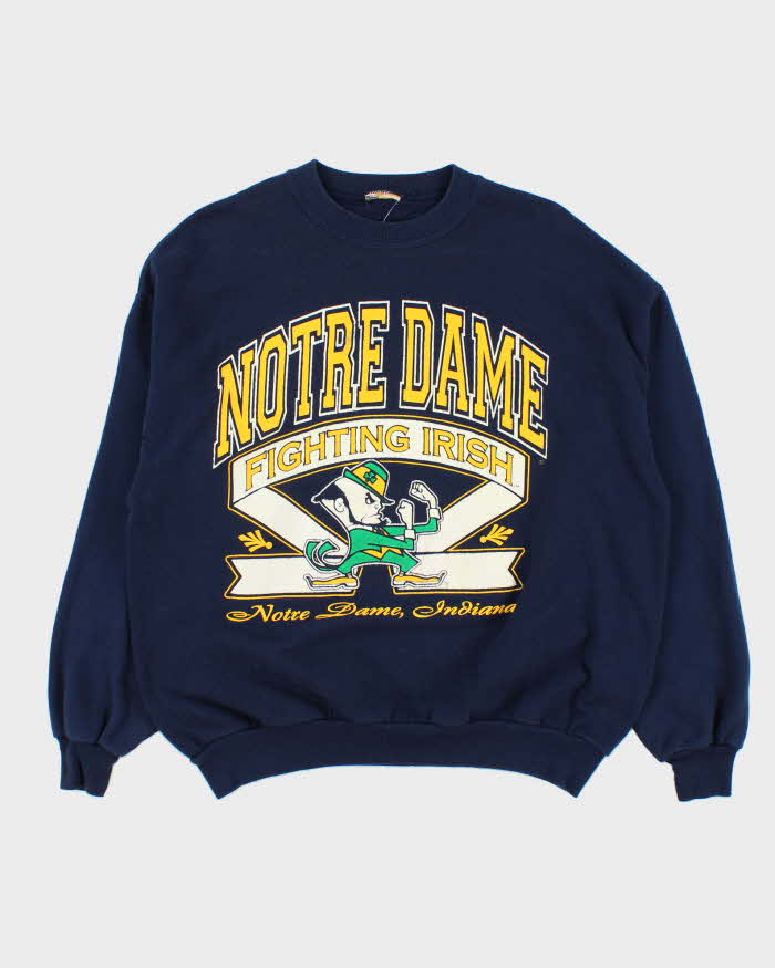 Vintage 1990s Notre Dame Fighting Irish Indiana Crewneck Sweatshirt - M