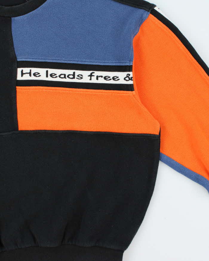 Vintage 1990s Pagelo Embroidered Colourblock Crewneck Sweatshirt - L