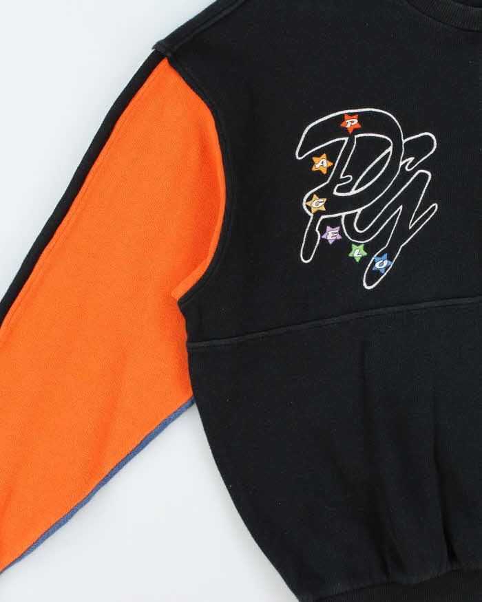 Vintage 1990s Pagelo Embroidered Colourblock Crewneck Sweatshirt - L