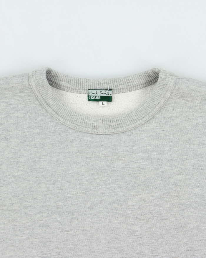 Vintage 1990s Paul Smith Jeans Heavyweight Marl Grey Crewneck Sweatshirt - L