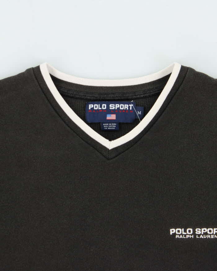 Vintage 1990s Polo Sport Ralph Lauren V-Neck Sweatshirt - M