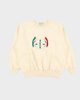 Vintage 1980s Yves Saint Laurent Embroidered Nautical Crewneck Sweatshirt - M