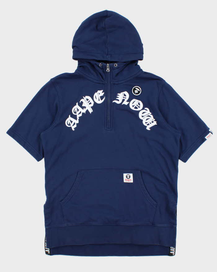 Aape By A Bathing Ape 'Aape Now' Short Sleeve Quarter-Zip Hoodie - S