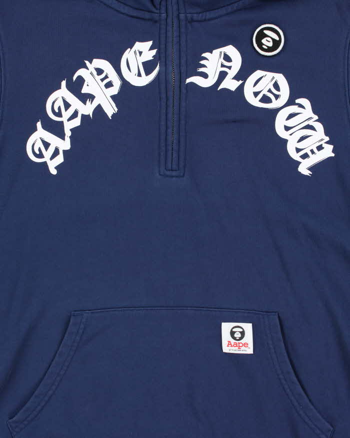 Aape By A Bathing Ape 'Aape Now' Short Sleeve Quarter-Zip Hoodie - S