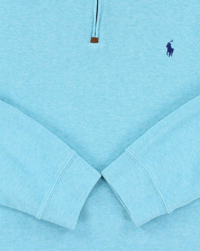 Vintage Polo Ralph Lauren Turquoise Quarter-Zip Sweatshirt - XXL