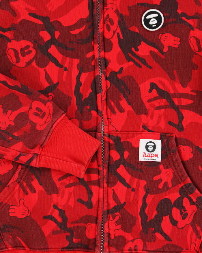 2016 Aape By Bathing Ape x Disney Mickey Camo Full-Zip Hoodie - XS
