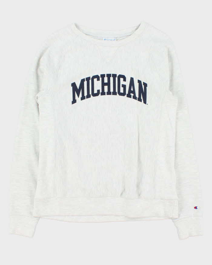 Vintage Champion Michigan Grey Marl Reverse Weave Crewneck Sweatshirt - S