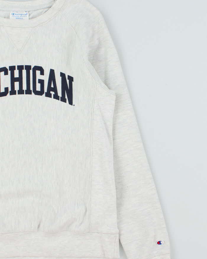 Vintage Champion Michigan Grey Marl Reverse Weave Crewneck Sweatshirt - S
