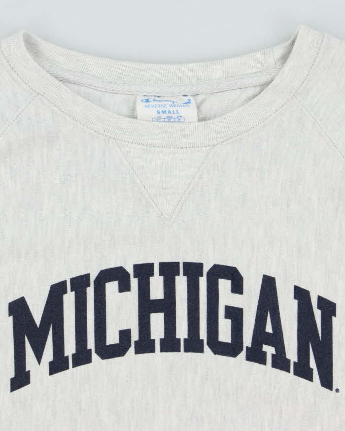 Vintage Champion Michigan Grey Marl Reverse Weave Crewneck Sweatshirt - S