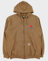 Vintage Carhartt Khaki Brown Heavyweight Zip-Up Hoodie - XL