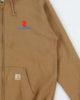 Vintage Carhartt Khaki Brown Heavyweight Zip-Up Hoodie - XL