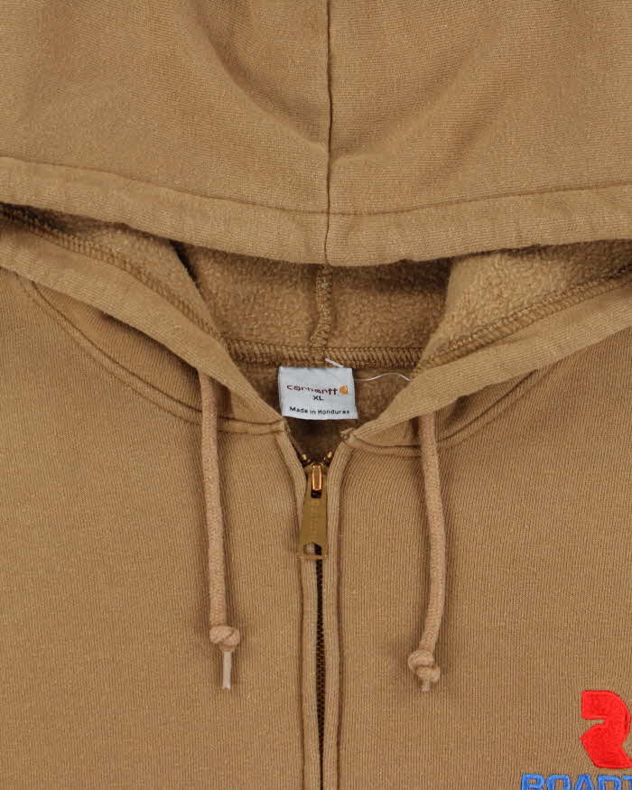Vintage Carhartt Khaki Brown Heavyweight Zip-Up Hoodie - XL