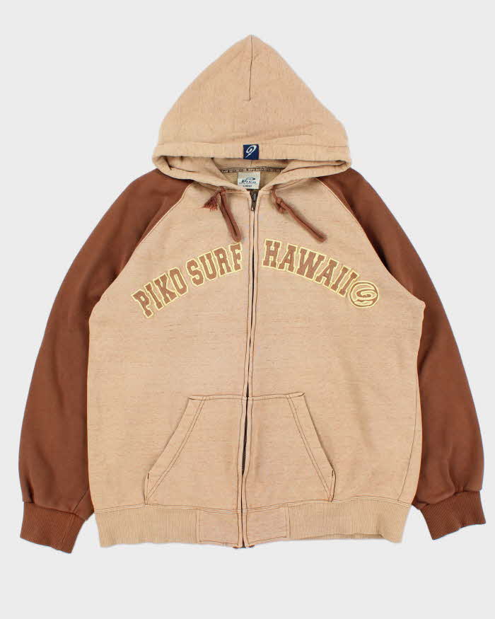 Vintage Y2K 00s Piko Surf Hawaii Two-Tone Zip-Up Hoodie - L
