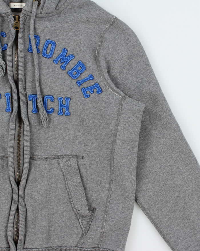 Vintage Y2K 00s Abercrombie & Fitch Muscle Fit Heavyweight Zip-Up Hoodie - M
