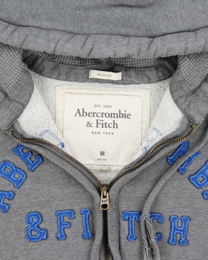 Vintage Y2K 00s Abercrombie & Fitch Muscle Fit Heavyweight Zip-Up Hoodie - M