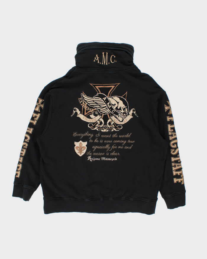 Vintage Y2K 00s Flagstaff A.M.C Motorcycle Heavyweight Stow Away Zip-Up Hoodie - XXXL
