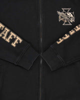 Vintage Y2K 00s Flagstaff A.M.C Motorcycle Heavyweight Stow Away Zip-Up Hoodie - XXXL