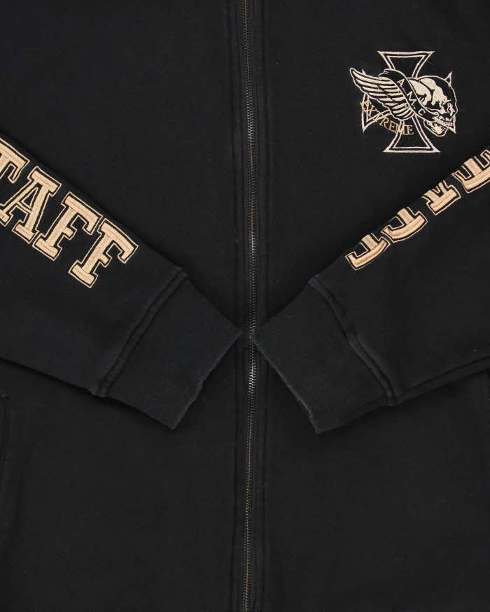 Vintage Y2K 00s Flagstaff A.M.C Motorcycle Heavyweight Stow Away Zip-Up Hoodie - XXXL