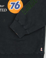 Vintage Y2K 00s Lubricants 76 Racing Motor Oil Felt Logo Crewneck Sweatshirt - L