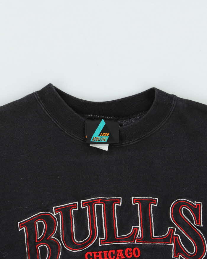 Vintage 1990s Logo Athletic Chicago Bulls Embroidered Made In USA Crewneck Sweatshirt - S